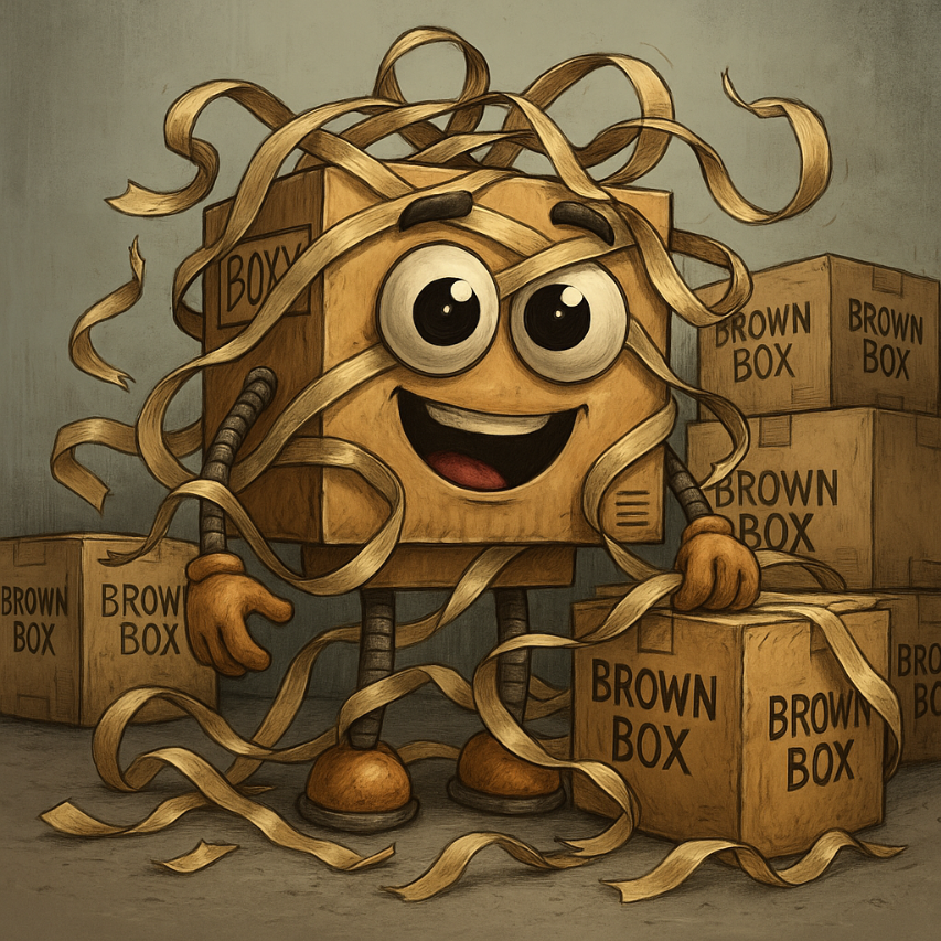 boxit wrapped in tape