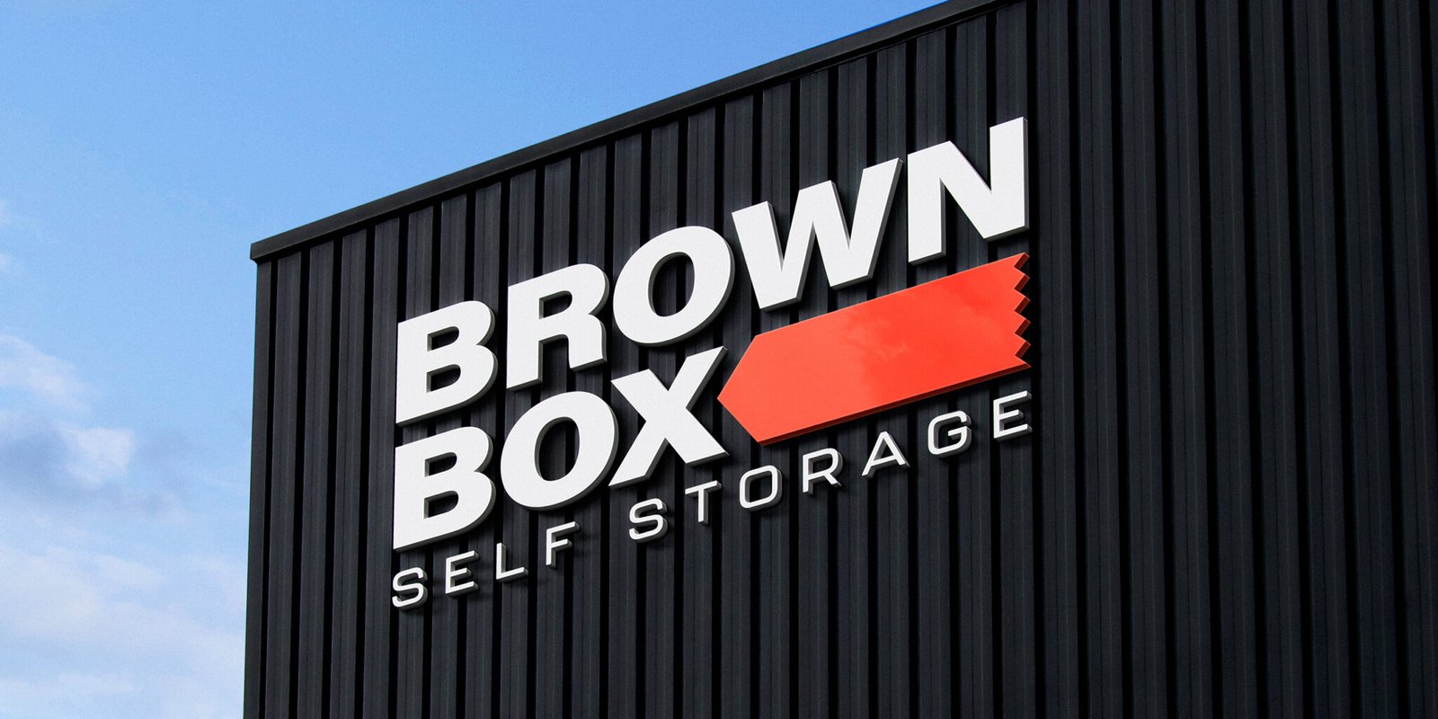 brow box sign on black cladding